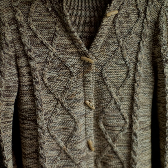 Y2K Knit Fitted Cardigans/Sweater Jacket Wood Buttons XS - Picture 7 of 8